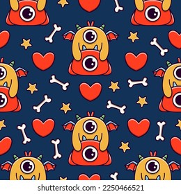 Monster character cartoon pattern illustration design