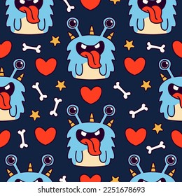 Monster character cartoon pattern illustration design