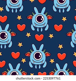 monster character cartoon pattern illustration design