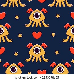 monster character cartoon pattern illustration design