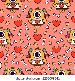 monster character cartoon pattern illustration design
