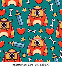 Monster character cartoon pattern illustration design