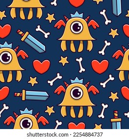 Monster character cartoon pattern illustration design