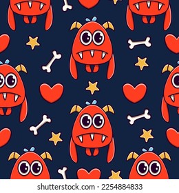 Monster character cartoon pattern illustration design