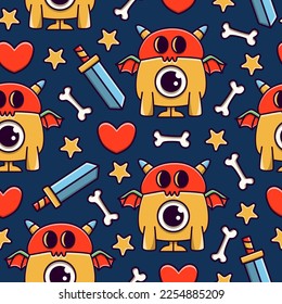 Monster character cartoon pattern illustration design