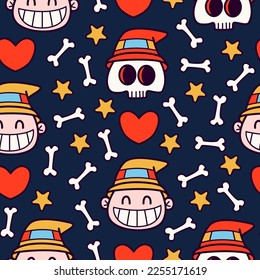 Monster character cartoon pattern illustration design