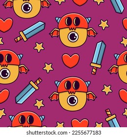 Monster character cartoon pattern illustration design