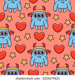 Monster character cartoon pattern illustration design