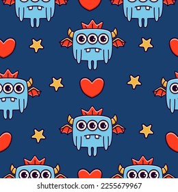 Monster character cartoon pattern illustration design