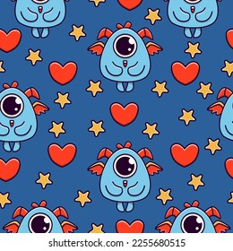 Monster character cartoon pattern illustration design