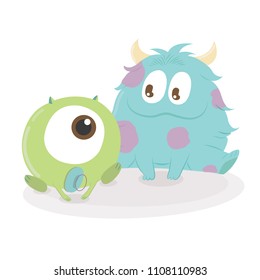 Monster character cute color pastel