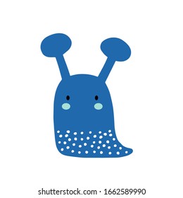 Monster character design. Cute cartoon animal vector illustration. Abstract icon for baby posters, art prints, fashion apparel or stickers.