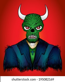 monster character graphic. skull vector design.