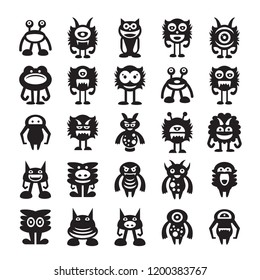 monster character icons set