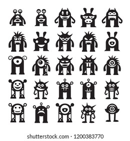 monster character icons set