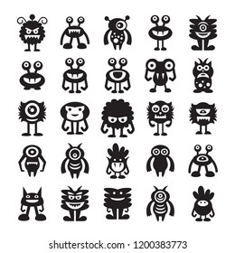 monster character icons set