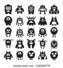 monster character icons set