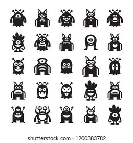monster character icons set