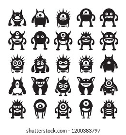 monster character icons set