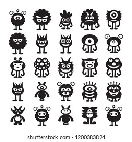 monster character icons set