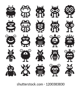 monster character icons set