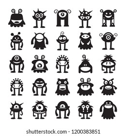 monster character icons set