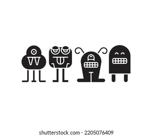 monster character icons vector illustration