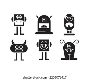 monster character icons vector illustration