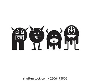 monster character icons vector illustration
