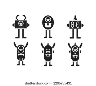 monster character icons vector illustration