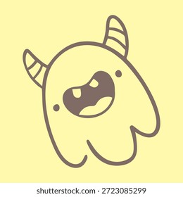 Caractere De Monstro Em Plano De Fundo Amarelo