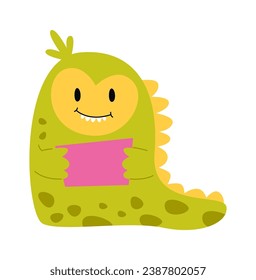 Ilustración vectorial de letras de lectura de caracteres de monstruo