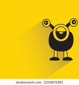 monster character with shadow on yellow background