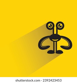 monster character with shadow on yellow background