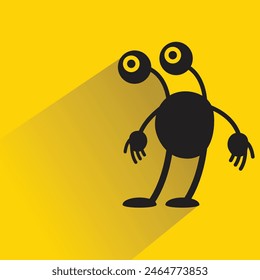 monster character with shadow on yellow background