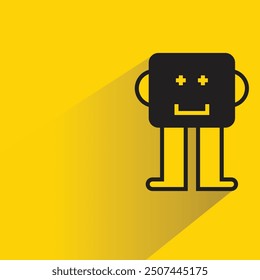 monster character with shadow on yellow background
