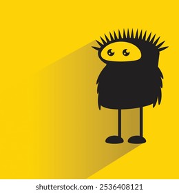 monster character with shadow on yellow background