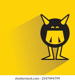 monster character with shadow on yellow background