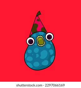 Caracteres de monstruo en la imagen vectorial de fiesta de cumpleaños 4
