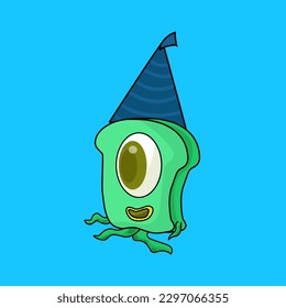 Monster characters in birthday party vector image-6
