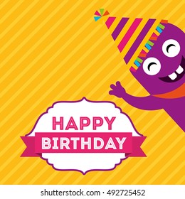 monster characters in birthday party vector illustration design