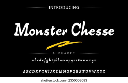 Monster Chesse vector brush style font, alphabet, typeface