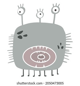 Monster. Children's vector illustration. For fabrics, covers, prints, stickers.