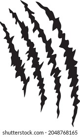 Monster claw black white vector illustration