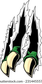 Monster Claws Hand Ripping Out Background Graphic Design. Vector Hand Drawn Illustration Isolated On Transparent Background