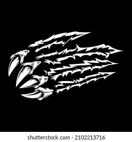 Monster claws scratching background. For poster, t shirt, decoration. Vector illustration