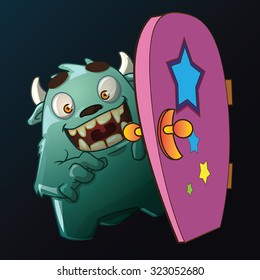 Monster In The Closet - The Fun Loving Monster Looking Out From Behind Door