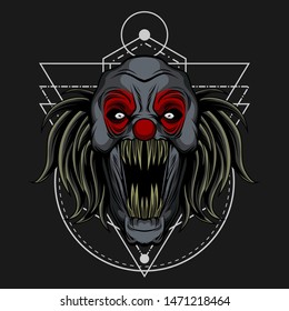 monster clown vector for commercial use
