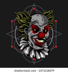 monster clown vector for commercial use