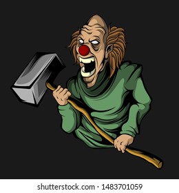 monster clown vector for commercial use
